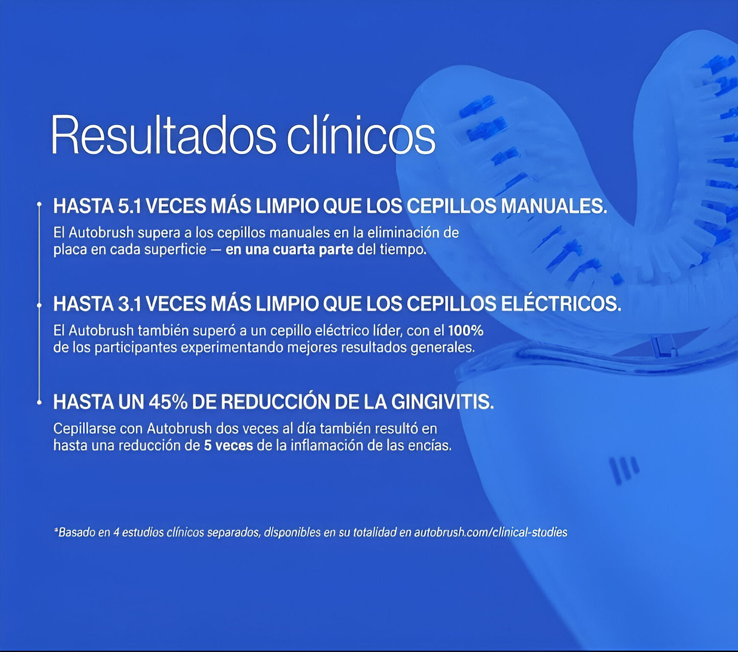 Paquete Cepillo Automatico® De Ultra Sonido Pro: cepillo de dientes en forma de U con 58 000 cerdas de nailon suave y potente motor sónico para un cuidado bucal mejorado.