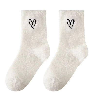 Thick embroidered velvet winter socks