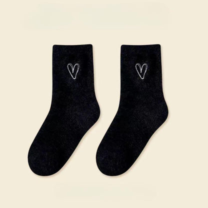 Thick embroidered velvet winter socks