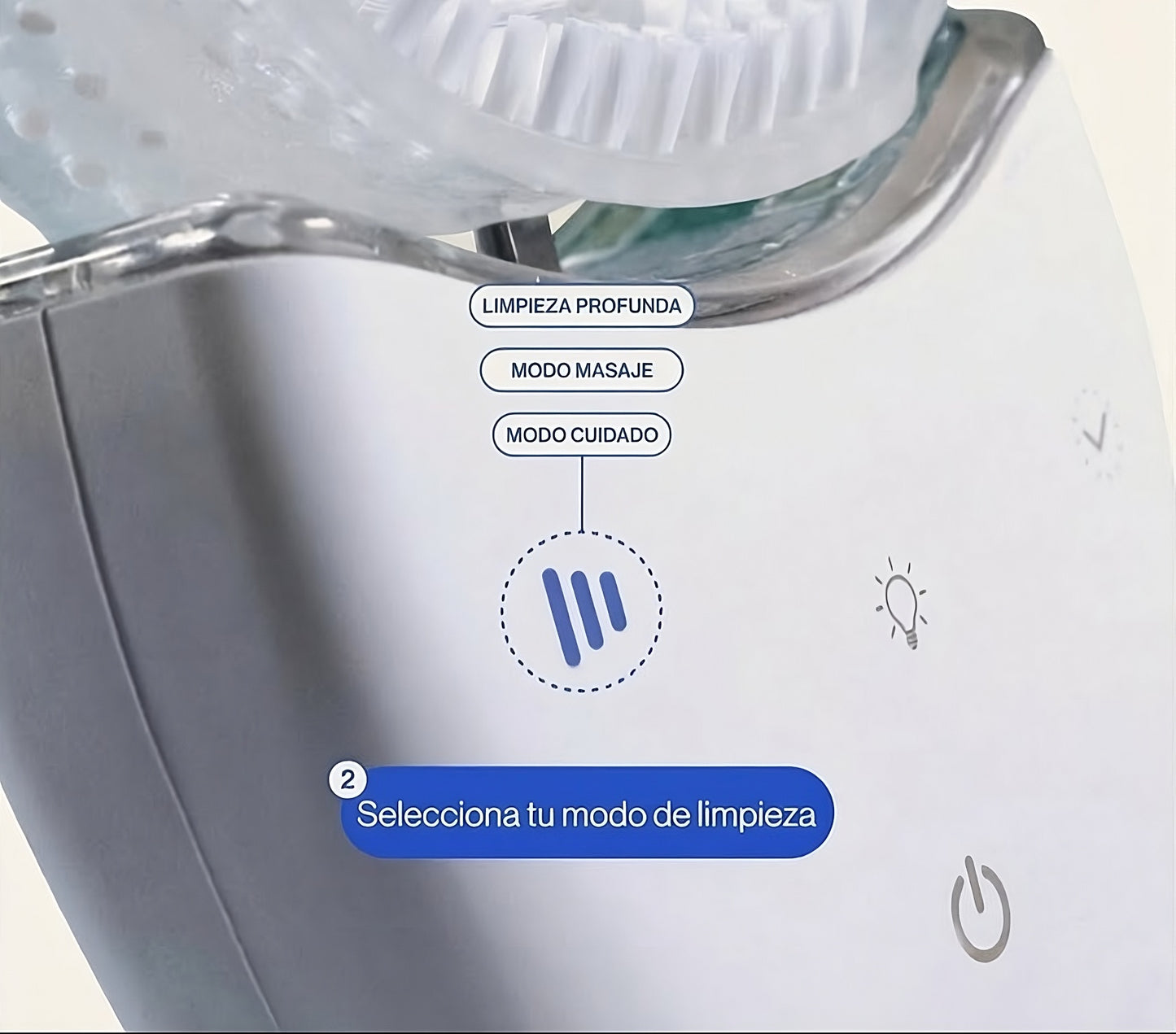 Paquete Cepillo Automatico® De Ultra Sonido Pro: cepillo de dientes en forma de U con 58 000 cerdas de nailon suave y potente motor sónico para un cuidado bucal mejorado.