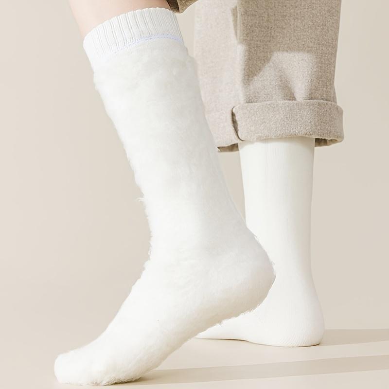 Plain colored knee-high socks with solid fleece lining