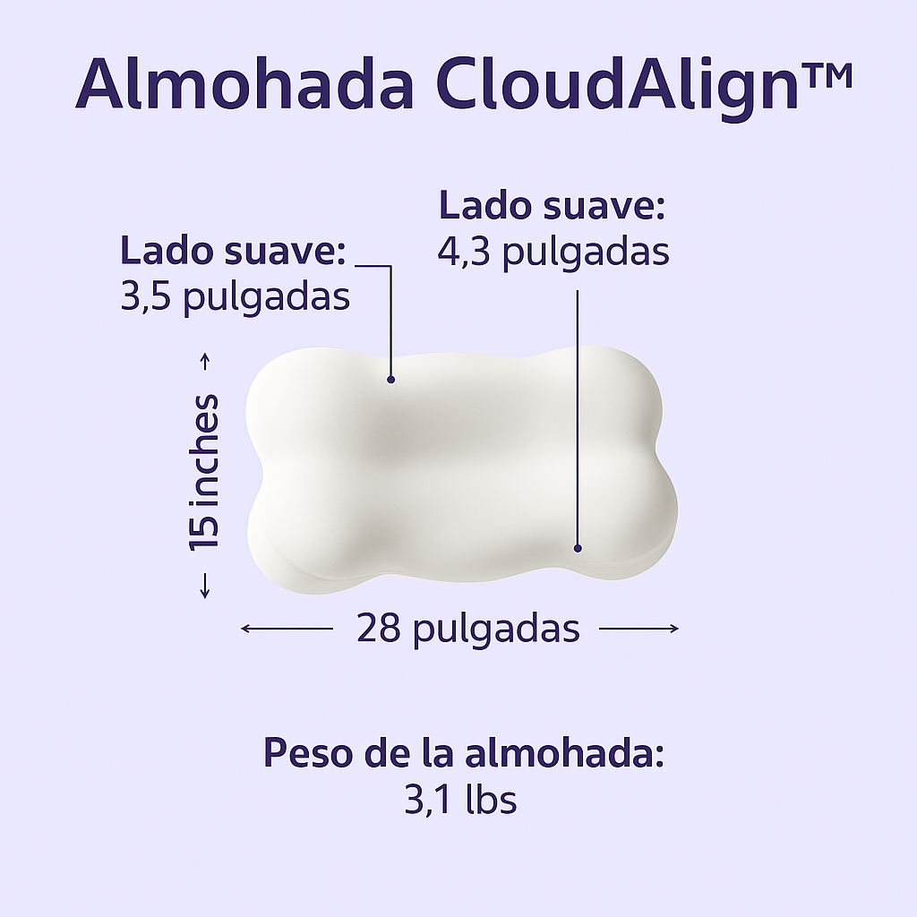 Almohada cervical 3D ortopédica para aliviar el dolor de cuello y columna.