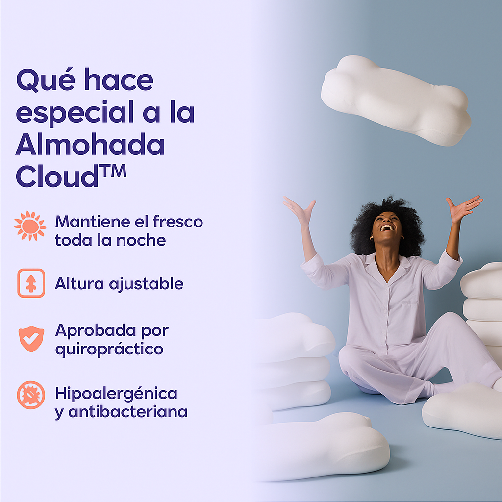 Almohada cervical 3D ortopédica para aliviar el dolor de cuello y columna.