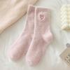 Thick embroidered velvet winter socks
